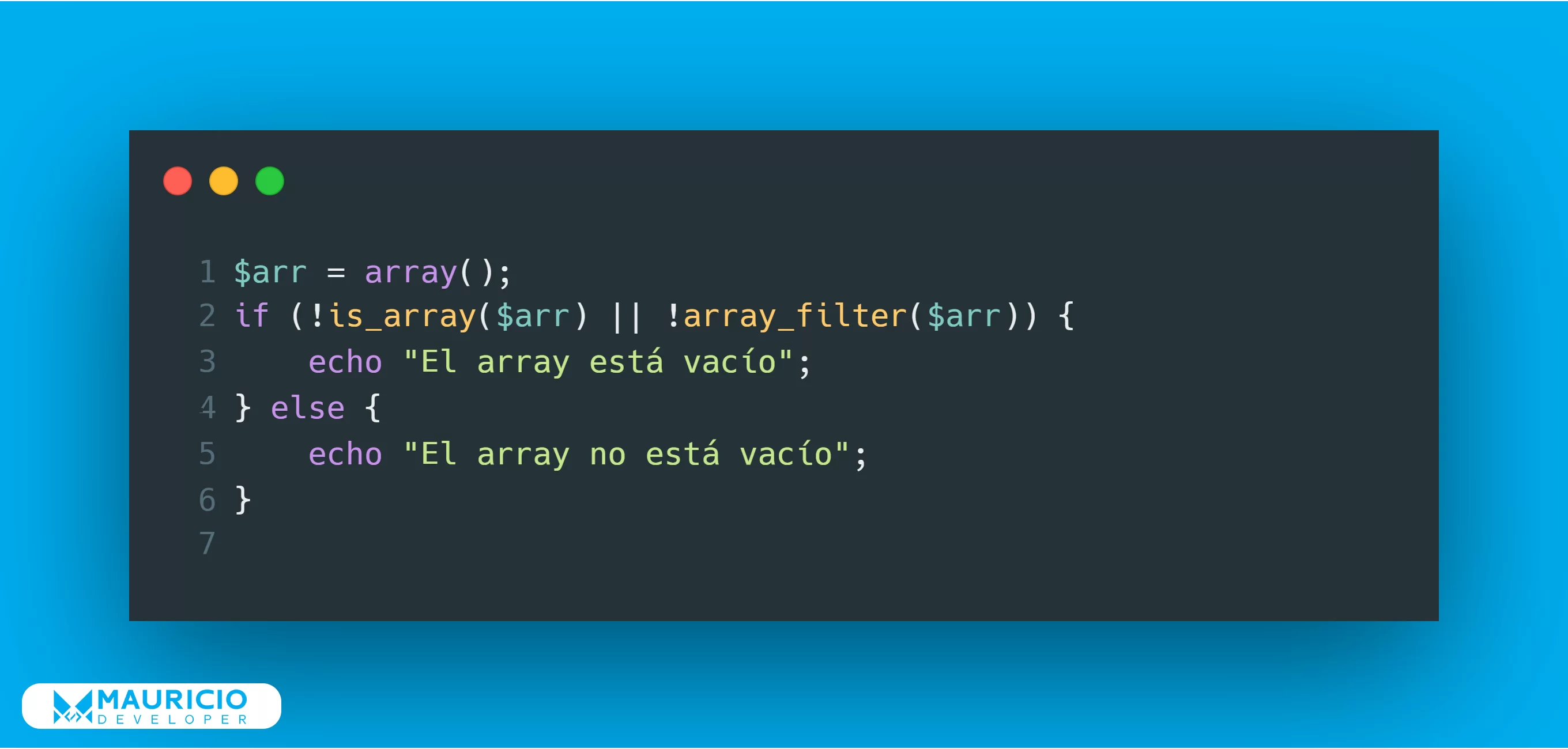 Como saber si un array esta vacio PHP